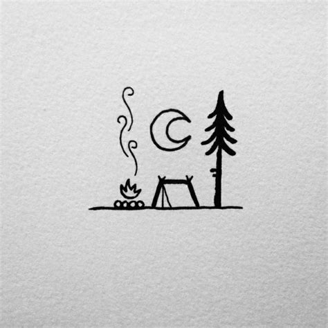 Simples Detalles Para Redibujar árbol Luna Fuego Dibujos De