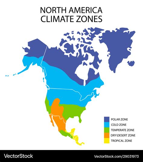 Climate Map Of North America Map Vector