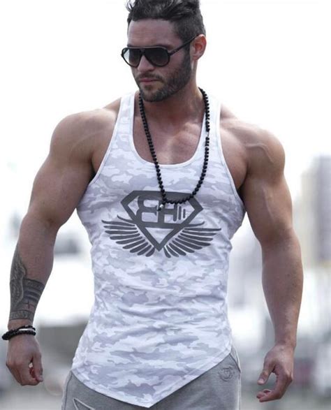 Fitness Men Tank Top Army Camo Camouflage Mens Bodybuilding