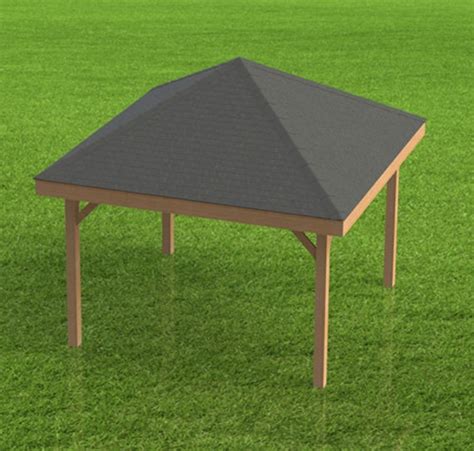 Hip Roof Gazebo Building Plans 16 X 16 Perfect For Etsy