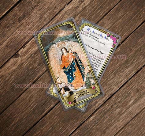 Our Lady Of Las Lajas Laminated Catholic Holy Card Our Lady Of Las