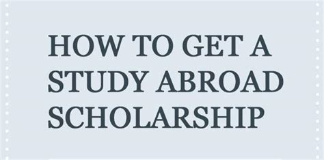 How To Get A Scholarship To Study Abroad Instructographic Studylink