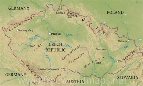 Die ganze schönheit und vielfalt der tschechischen republik in den wunderschönen regionen der tschechischen republik, wie zum beispiel böhmerwald. Czech Republic Map Of Rivers