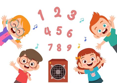 Premium Vector Cartoon Kids With 123 Numbers