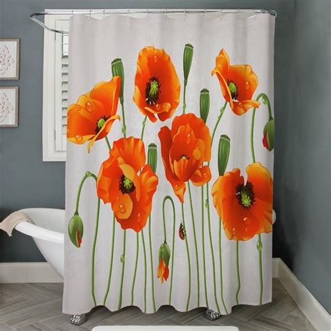 Brilliant Orange California Poppies Shower Curtain By Goatlady