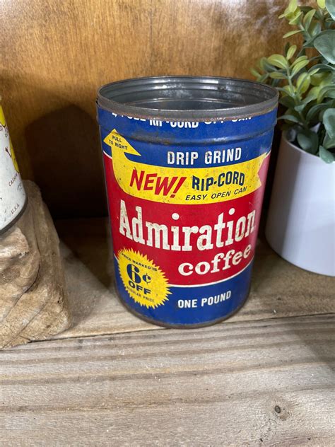 Vintage Admiration Coffee Tin Can Collectible Etsy