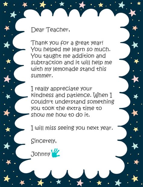 Sample Thank You Notes From Teacher For Teacher Appreciation Gifts To