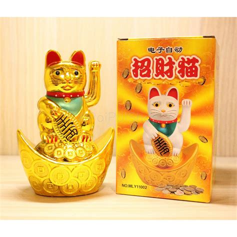 Jual Patung Boneka Kucing Hoki Lucky Cat 15cm Sedang Yuan Bao Maneki
