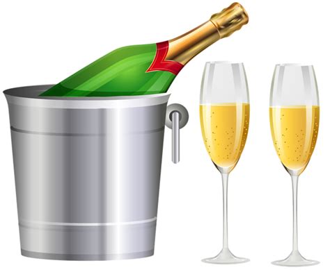 Champagne Bottle And Glasses Transparent Clip Art Image Gallery Png
