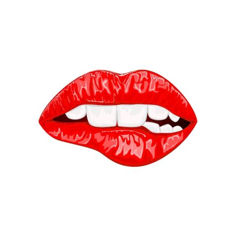 Premium Vector Red Female Lips