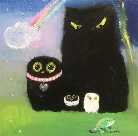 Vanessa Stockard Kevin The Kitten Black Cat Painting Cute Art Cat