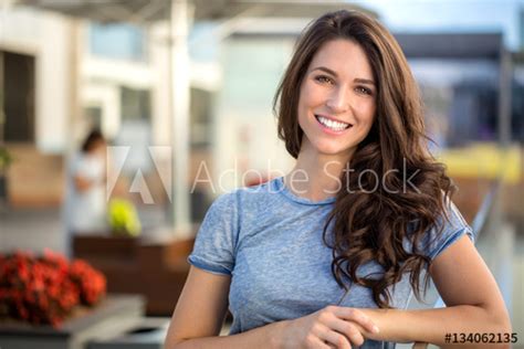 Big Bright White Smile Headshot With A Beautiful Brunette