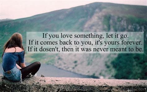If you didn't love him, this never would have happened. If you love something let it go If it comes back to you | Saying Pictures