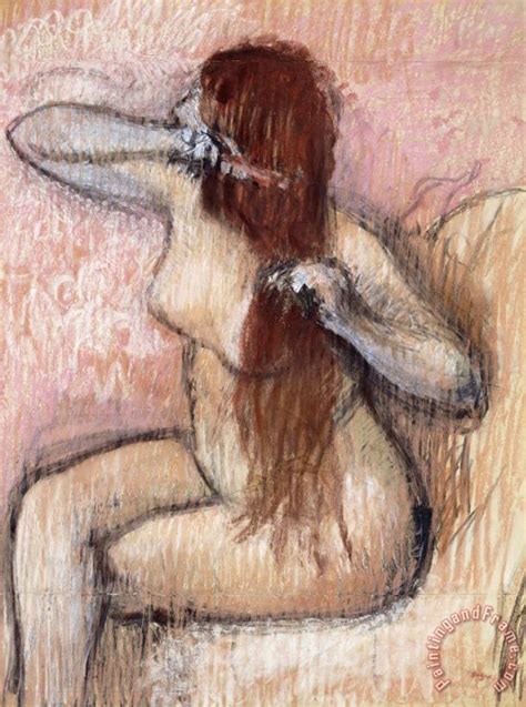 Edgar Degas Nude Seated Woman Arranging Her Hair Femme Nu Assise Se