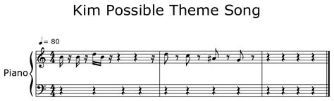 Kim Possible Theme Song Sheet Music For Piano