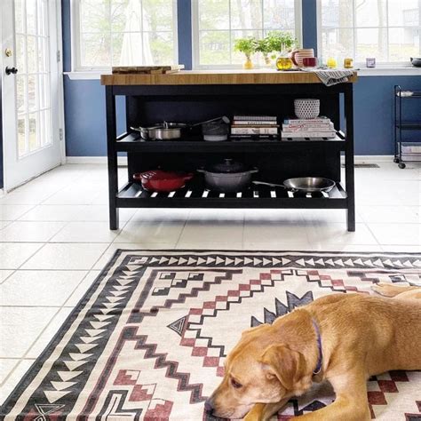 Vadholma kitchen island with rack, black/oak, 49 5/8x31 1/8x76 . 20 Creative IKEA Kitchen Island Ideas - Craftsy Hacks