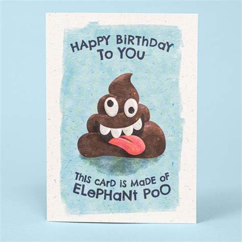 Personalised Happy Birthday To You Elephant Poo Card By Willsow