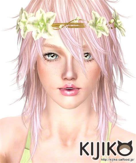 Pink And Fluffy Long Hair Version For Females By Kijiko Sims 3