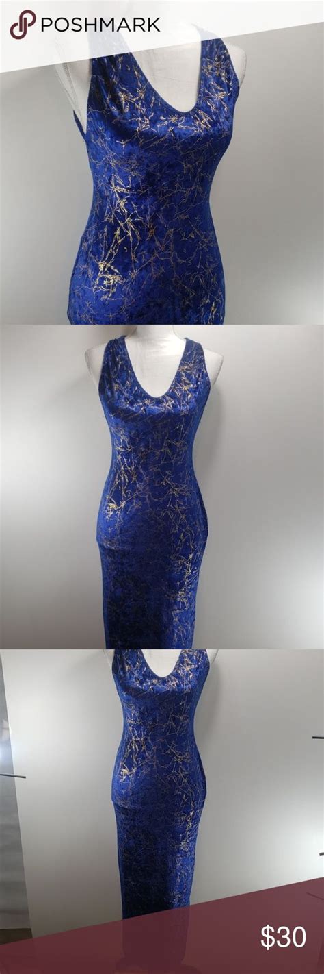 《frederick S》crushed Velvet Bandage Dress Medium Dresses Blue Crushed Velvet Dress Crushed