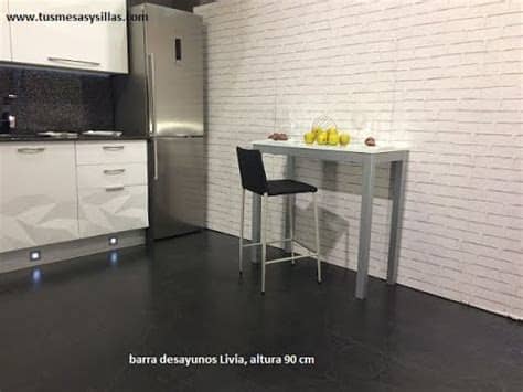 Mesas extensibles y de diseño a buen precio. Mesa alta y barra de cocina Livia extensible - YouTube