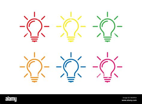 Et Of Colorful Light Bulb Icons Effective Conceptual And Innovative