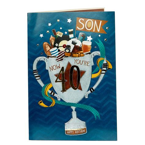 Buy 40th Birthday Card Trophy Son For Gbp 199 Card Factory Uk