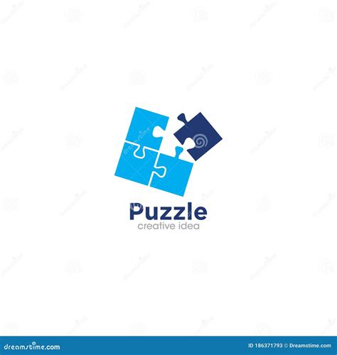 Puzzle Creative Concept Logo Design Template Stock Vector
