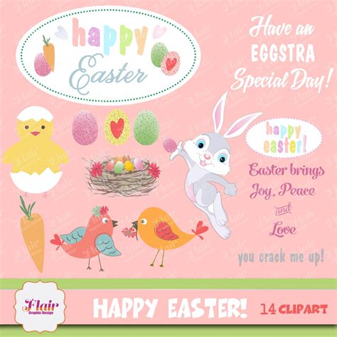 50% OFF EASTER Cards and Clipart, Easter Bunny, Easter Eggs, Easter Clipart, Easter Rabbit, Nest ...