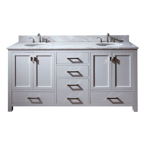 Bathroom double sink vanity with small make up area in its central part. Avanity Modero 72" Double Bathroom Vanity - White | Free ...