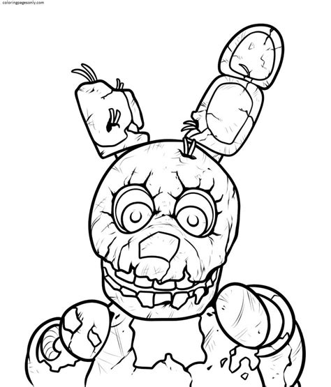 Five Nights At Freddys Springtrap Coloring Pages Five Nights At