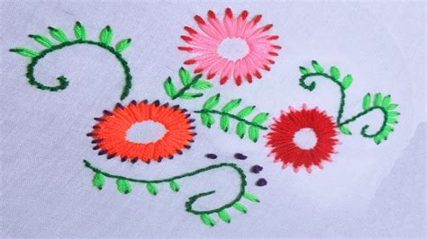 Hand Embroidery Double Color Lazy Daisy Stitch Hand Embroidery