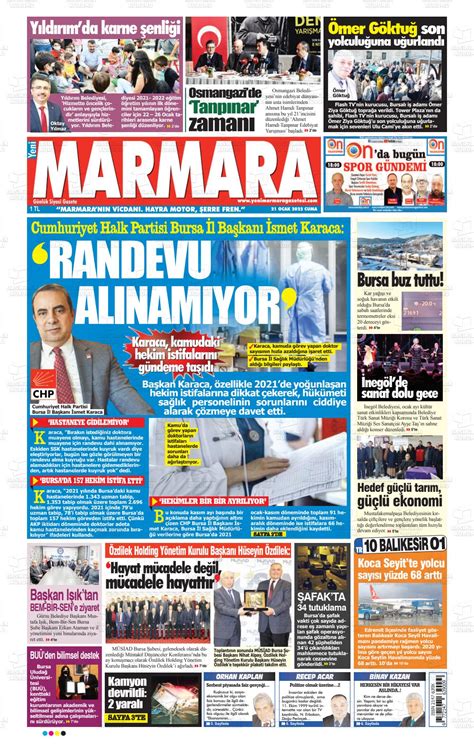 Ocak Tarihli Yeni Marmara Gazete Man Etleri
