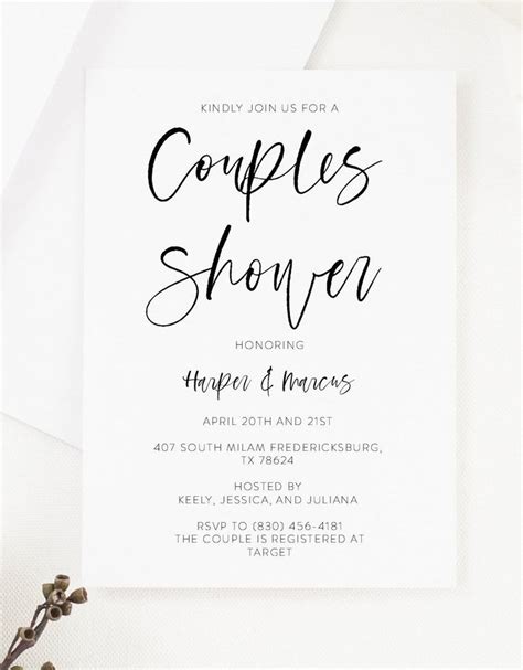 Couples Shower Invite Template Templett Shower Printable Invitation In