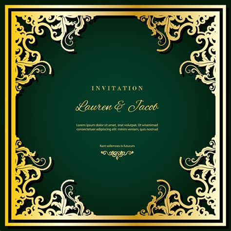 Wedding Invitation Card Template With Laser Cutting Frame Square