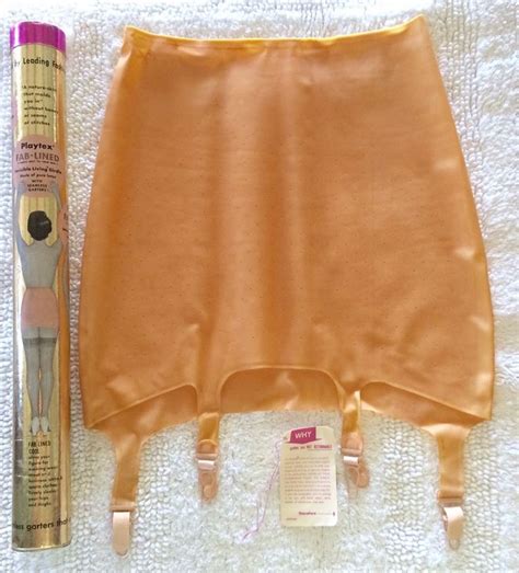 vintage playtex fab lined open bottom girdle with garters orig tags and container hüfthalter