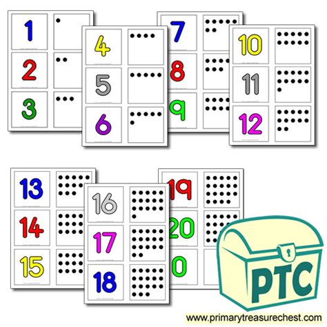 Matching Numbers Cards 0 20 Primary Treasure Chest