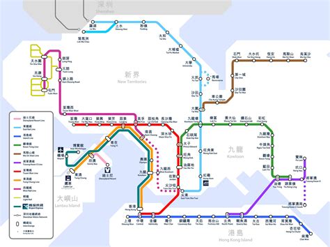 Exploring Hong Kong Via Public Transportation System Map Hong Kong