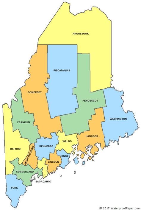 Maine County Map Me Counties Map Of Maine