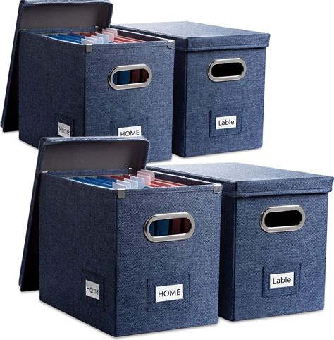 Prandom File Organizer Box Set Of 4 Collapsible