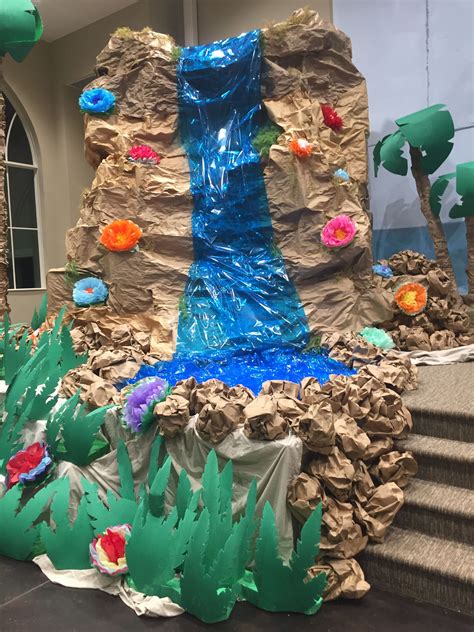Our Shipwrecked Vbs Waterfall Stage Decorations Waterfall