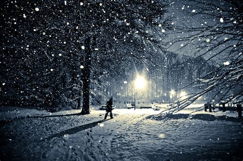 Photographing Snow Falling At Night
