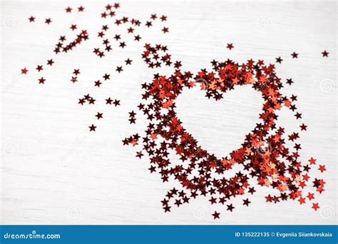 Glitter Red Heart From Little Sparkle Stars Stock Image Image Of