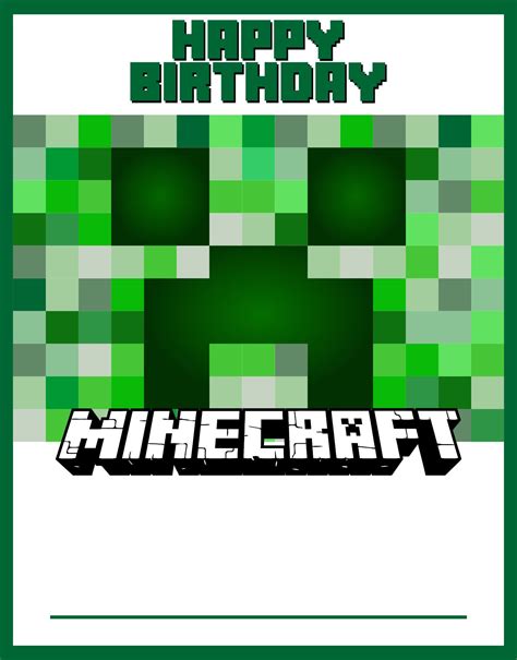 10 Best Minecraft Printable Happy Birthday Card Pdf For Free At