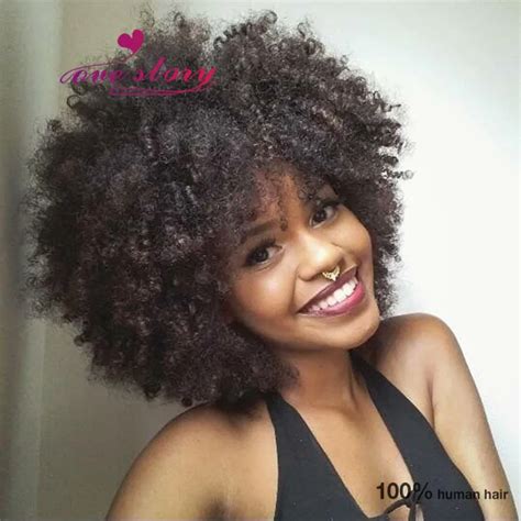Afro Curly Short Wigs For Black Women African Americans Human Curly