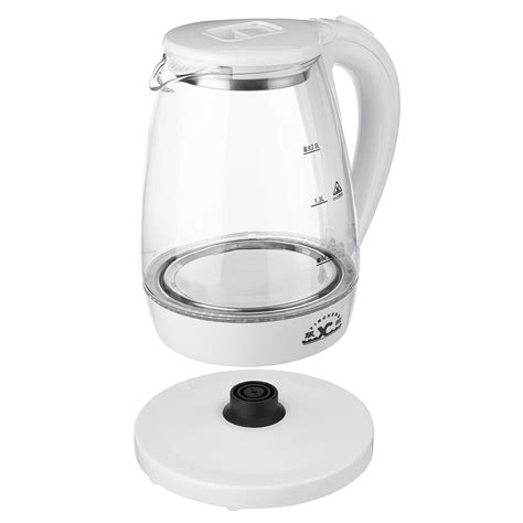 New 2 Litre Electric Glass Kettle Water Illuminated Cord White Boiled