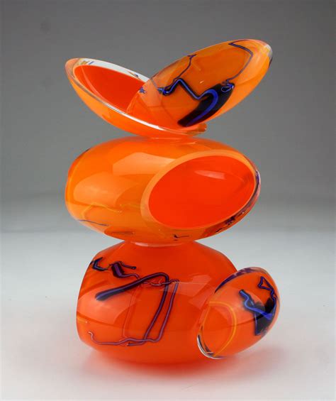 Remnant Vessel In Amber And Orange By Justin Hunting Art Glass Sculpture Artful Home Glass