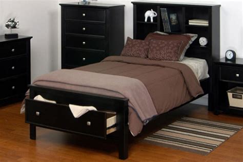 Kenny Full Size Bed With Library Headboard And Storage Footboard