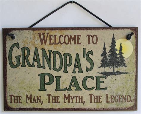 Welcome To Grandpas Place Sign Plaque Sign Signs Sign Man