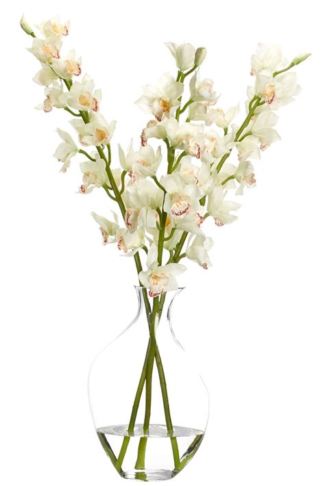 Orchid Wf054 Orchid Cymbidium Cream Glass Odd Bubble 21wx27dx44h Orchids Glass Glass Vase