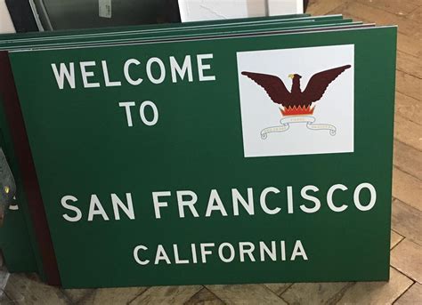 Strassenschild Welcome To San Francisco California